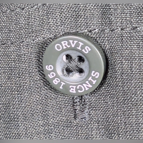 Orvis Classic Collared Shirt Mens XL Green Short Sleeve Button Outdoor Pockets - Picture 6 of 8